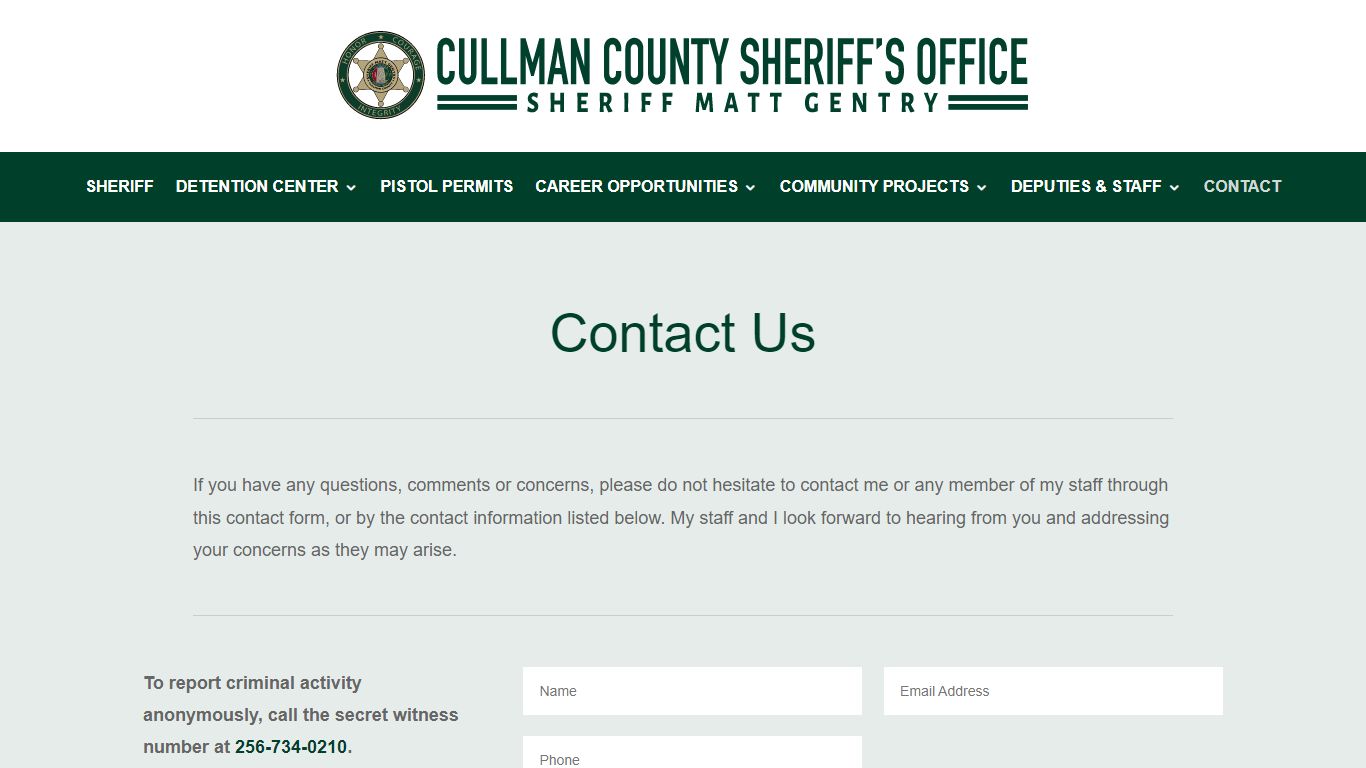 Contact | Cullman County Sheriff's Office